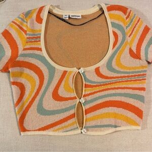 Noisy May cropped short sleeve sweater